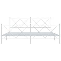 Bedframe met hoofd- en voeteneinde metaal wit 180x200 cm - thumbnail