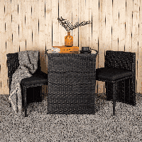 Nohr Bistroset 'Daneisha' Wicker, kleur Zwart - thumbnail