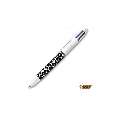 Balpen Bic 4kleuren velours medium assorti