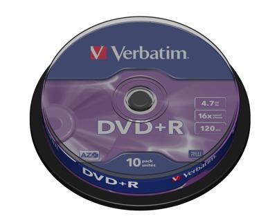 DVD+R Verbatim DVD+R Matt Silver 4.7 GB 16x 10 pcs