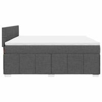 Boxspring met matras stof donkergrijs 200x200 cm - thumbnail