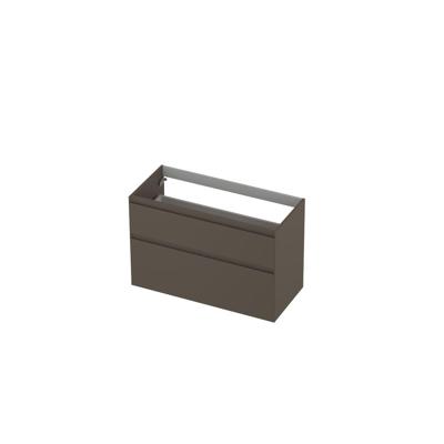 INK - Onderkast 2 Laden Greeploos Gelakt 45gr A-symmetrisch - 1000x450x650 Mm - Mat Taupe