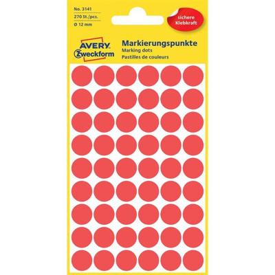 Etiket az 3141 rond 12mm rood 270stuks