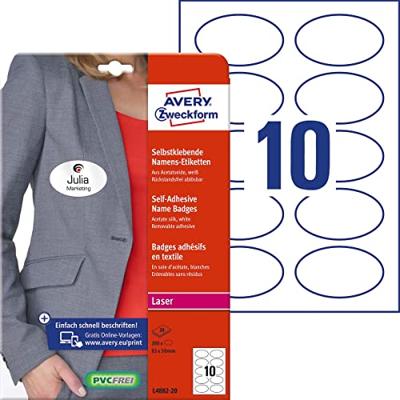Avery-Zweckform L4882-20 Naamplaatje Kennzeichnungsetiketten (b x h) 85 mm x 50 mm 200 stuk(s)