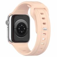 By Qubix - Square siliconen band - Zandroze - Compatible met Apple Watch 44mm / 45mm / 46mm / 49mm - Compatible Apple watch bandjes - thumbnail