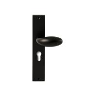 Hardbrass Knopkruk Golf op rechthoekig langschild profielcilindergat 55mm - zwart - thumbnail