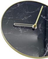 NeXtime ne-5222zw tafelklok marble table dia 20cm glas zwart - thumbnail
