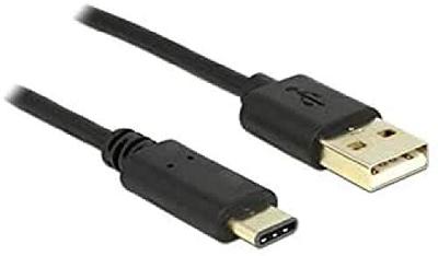Delock USB-kabel USB 2.0 USB-A stekker, USB-C stekker 2.00 m Zwart 83327