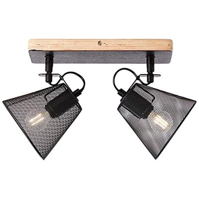 Brilliant 40113/76 - 2 Spots Plafondlamp Metaal/Hout