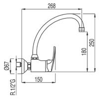 Wastafelkraan Tres Eco inbouw 17031802 Chroom - thumbnail