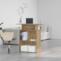 Receptiebalie 100x40x104 cm bewerkt hout artisanaal eikenkleur - thumbnail