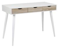 Bureau / sidetable 'Märta' 110 x 50cm met 3 laden , kleur wit / hout - thumbnail