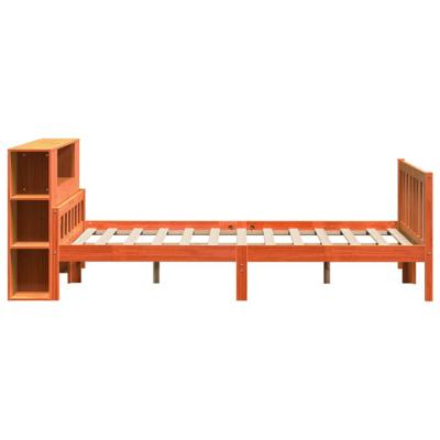 Bed met boekenkast zonder matras hout wasbruin 150x200 cm