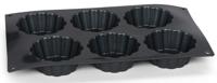 Patisse Mini Taartvorm 6 Vaks 29x17 cm Zwart/Siliconen - thumbnail