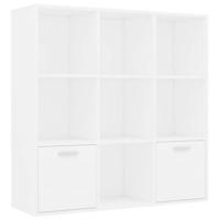 Boekenkast 98x30x98 cm bewerkt hout wit - thumbnail
