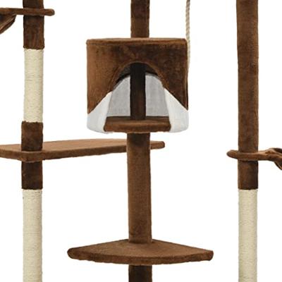 VidaXL Kattenkrabpaal met sisal krabpalen 203 cm bruin en wit