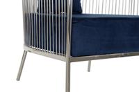 Leunstoel DKD Home Decor Polyester Staal Marineblauw (66 x 69 x 70 cm) - thumbnail