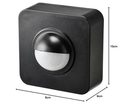 Sygonix SY-5046552 PIR-bewegingsmelder Opbouw (op muur) 120 ° Zwart IP65