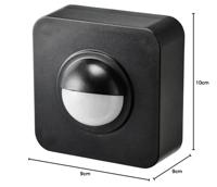 Sygonix SY-5046552 PIR-bewegingsmelder Opbouw (op muur) 120 ° Zwart IP65 - thumbnail