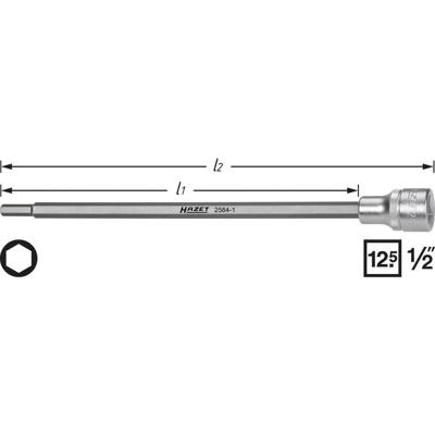 Hazet 2584-1 2584-1 Inbus Zuigbuis-steeksleutelinzet 6 mm 1/2 (12,5 mm)