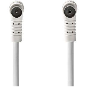 Coaxkabel | IEC (Coax) Male | IEC (Coax) Female | Vernikkeld | 120 dB | 75 Ohm | Viervoudig Afgeschermd | 10.0 m | Rond | PVC | Wit