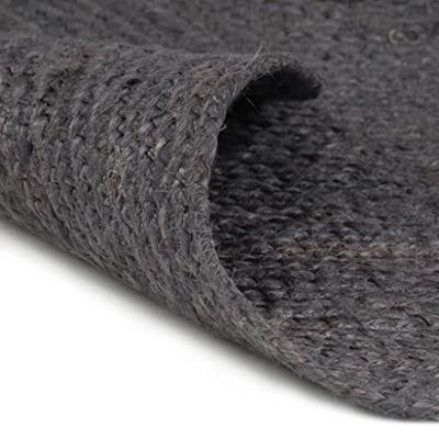 VidaXL Vloerkleed handgemaakt rond 180 cm jute donkergrijs VidaXL Vloerkleed handgemaakt rond 180 cm jute donkergrijs