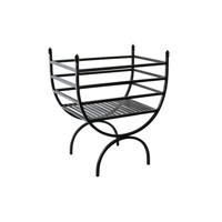 Houtopslag DKD Home Decor Zwart Staal 48 x 30 x 57 cm Houtblok standaard - thumbnail