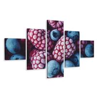 Schilderij - Bevroren bosbessen, 5luik, premium print - thumbnail