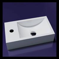 Fontein Sanilux Recto Solid Surface 40x20x10 cm Mat Wit (kraangat links) - thumbnail