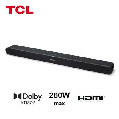 TCL TS8111 Soundbar met geïntegreerde subwoofer en draadloze Bluetooth, Dolby Atmos 2.1 (39 inch luidspreker, HDMI ARC, wandmontage, afstandsbediening, drie geluidsmodi)