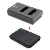 Powerpakket Deluxe: EN-EL23 duo oplader + 5000mAh Powerbank voor 2 Nikon accu's EN-EL23 - thumbnail