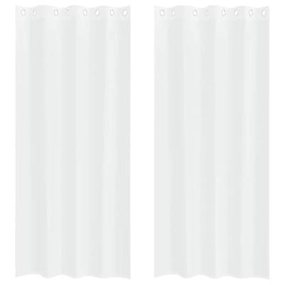 VidaXL Voile gordijn met gordijnen 2 pcs wit 245 x 140 cm polyester