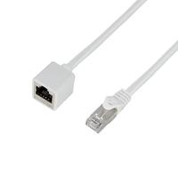 LogiLink CQX091S RJ45 Netwerkkabel, patchkabel CAT 6A S/FTP 10.00 m Wit Vlambestendig, Halogeenvrij, Afscherming gevlochten 1 stuk(s) - thumbnail