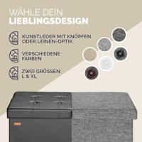 Opvouwbare Zitbank met opbergruimte en deksel - 80cm - Zwart - thumbnail