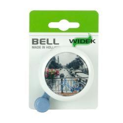 Busch & Muller Widek bel wit fiets op brug bij gracht op kaart Busch & Muller Widek bel wit fiets op brug bij gracht op kaart