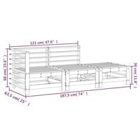 3-delige Loungeset massief grenenhout zwart - thumbnail