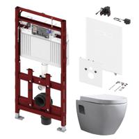 Tece 200 Toiletset - Inbouw WC Hangtoilet Wandcloset Daley - Elektronische sen-Touch Bedieningsplaat Wit - thumbnail