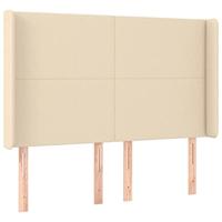 Boxspring met matras stof crèmekleurig 140x190 cm - thumbnail