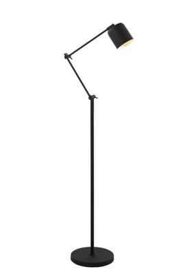 Vloerlamp Riksja mat Zwart + dimmer