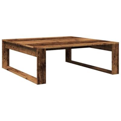 Salontafel 100x100x35 cm bewerkt hout oude houtkleurig