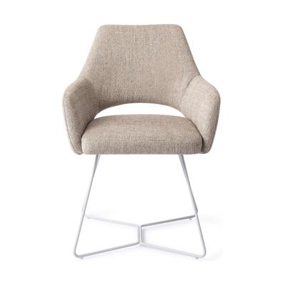 Jesper Home Eetkamerstoel 'Yanai' Beehive White, kleur Biscuit Beach