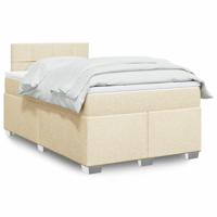 Boxspring met matras stof crèmekleurig 120x200 cm - thumbnail
