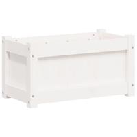 VidaXL Plantenbakken 2 st cm massief grenenhout wit - thumbnail