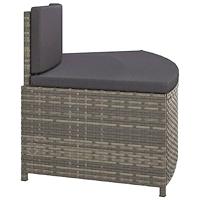 Spa-bankjes met kussens 2 st poly rattan grijs - thumbnail