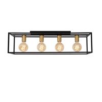 Lucide RUBEN - Plafonnière - 4xE27 - Zwart - thumbnail