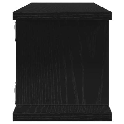 Wandplanken 2 st 90x18x20 cm spaanplaat zwart eikenkleurig Wandplanken 2 st 90x18x20 cm spaanplaat zwart eikenkleurig