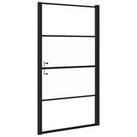 VidaXL Douchedeur halfmat 100x178 cm gehard glas zwart - thumbnail