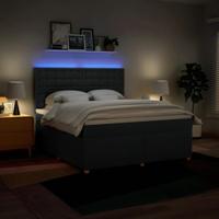 Boxspring met matras stof blauw 180x200 cm - thumbnail