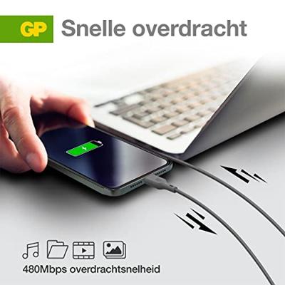 GP GPCBCL1PGYUSB221 USB-laadkabel USB 2.0 USB-C stekker, Apple Lightning stekker 1.00 m Grijs GP GPCBCL1PGYUSB221 USB-laadkabel USB 2.0 USB-C stekker, Apple Lightning stekker 1.00 m Grijs