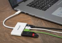 Manhattan 163552 USB-C 3.1 G1 type C-hub met laadpoort, wit - thumbnail